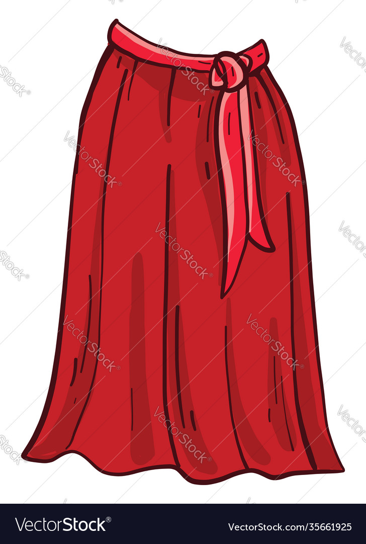 Long Red Skirt On White Background Royalty Free Vector Image