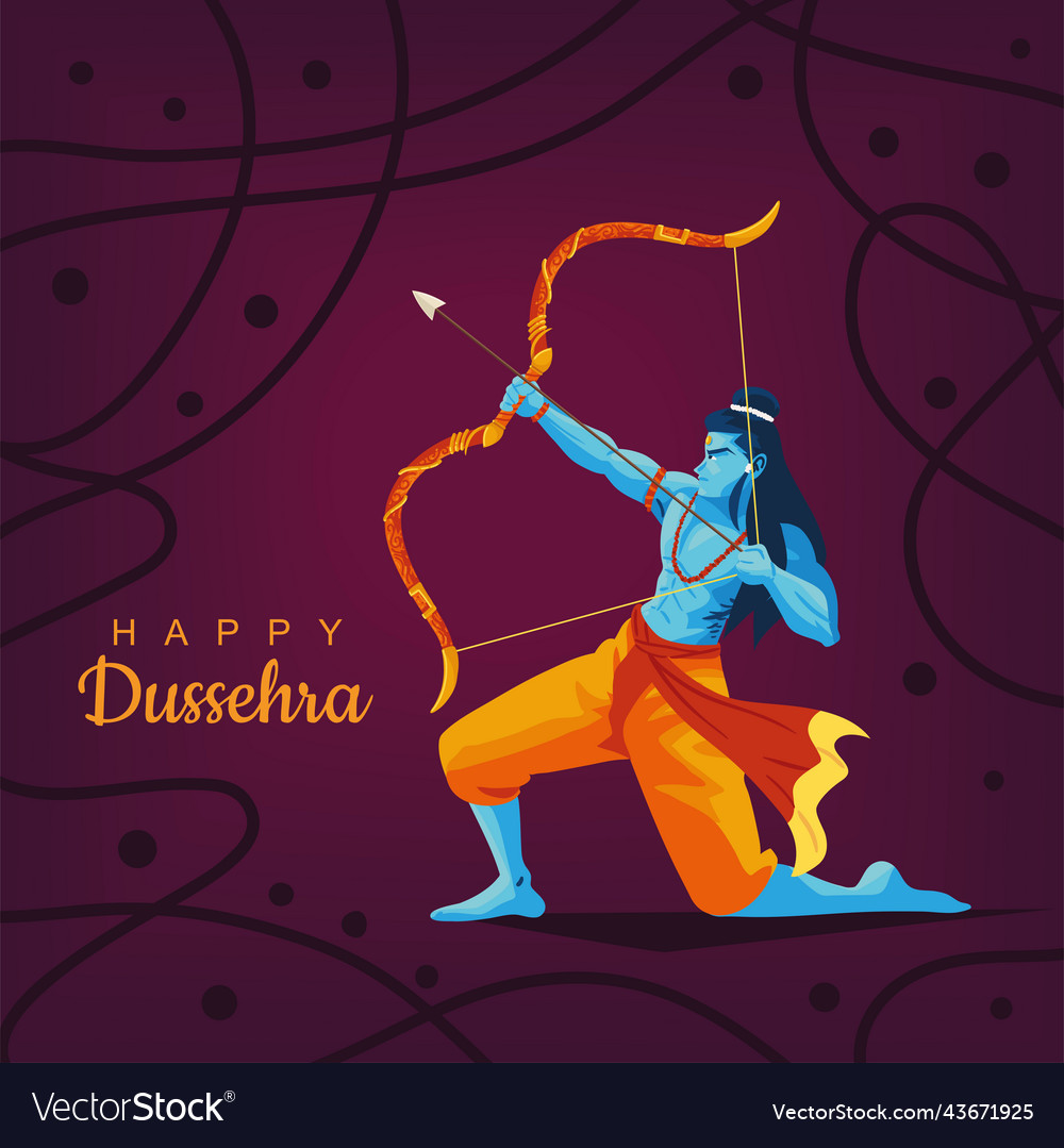 Lord rama dussehra day Royalty Free Vector Image