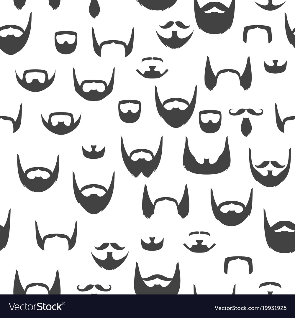 Pattern With Beards And Mustaches Royalty Free Vector Image