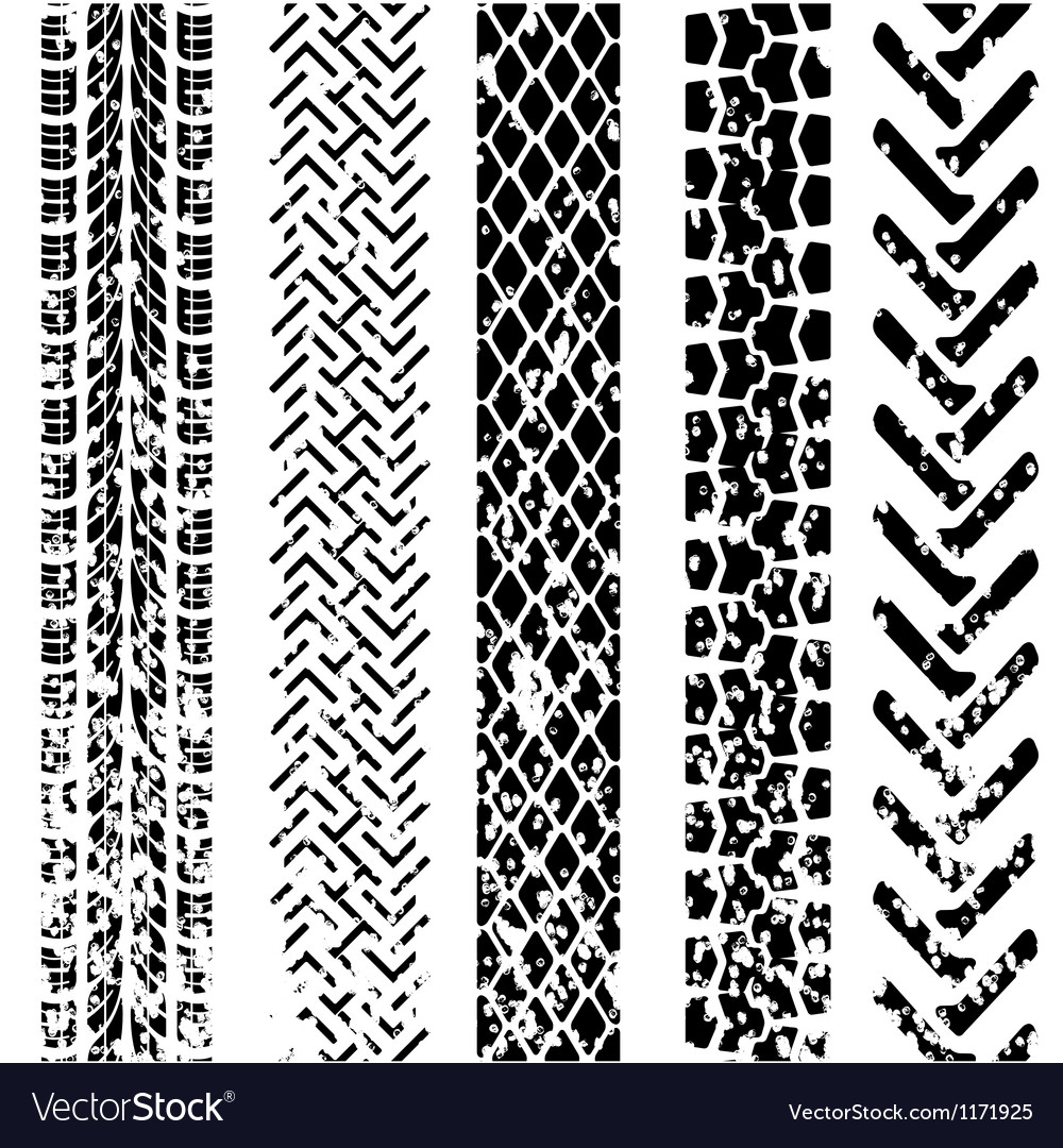 Set detailed tire prints Royalty Free Vector Image