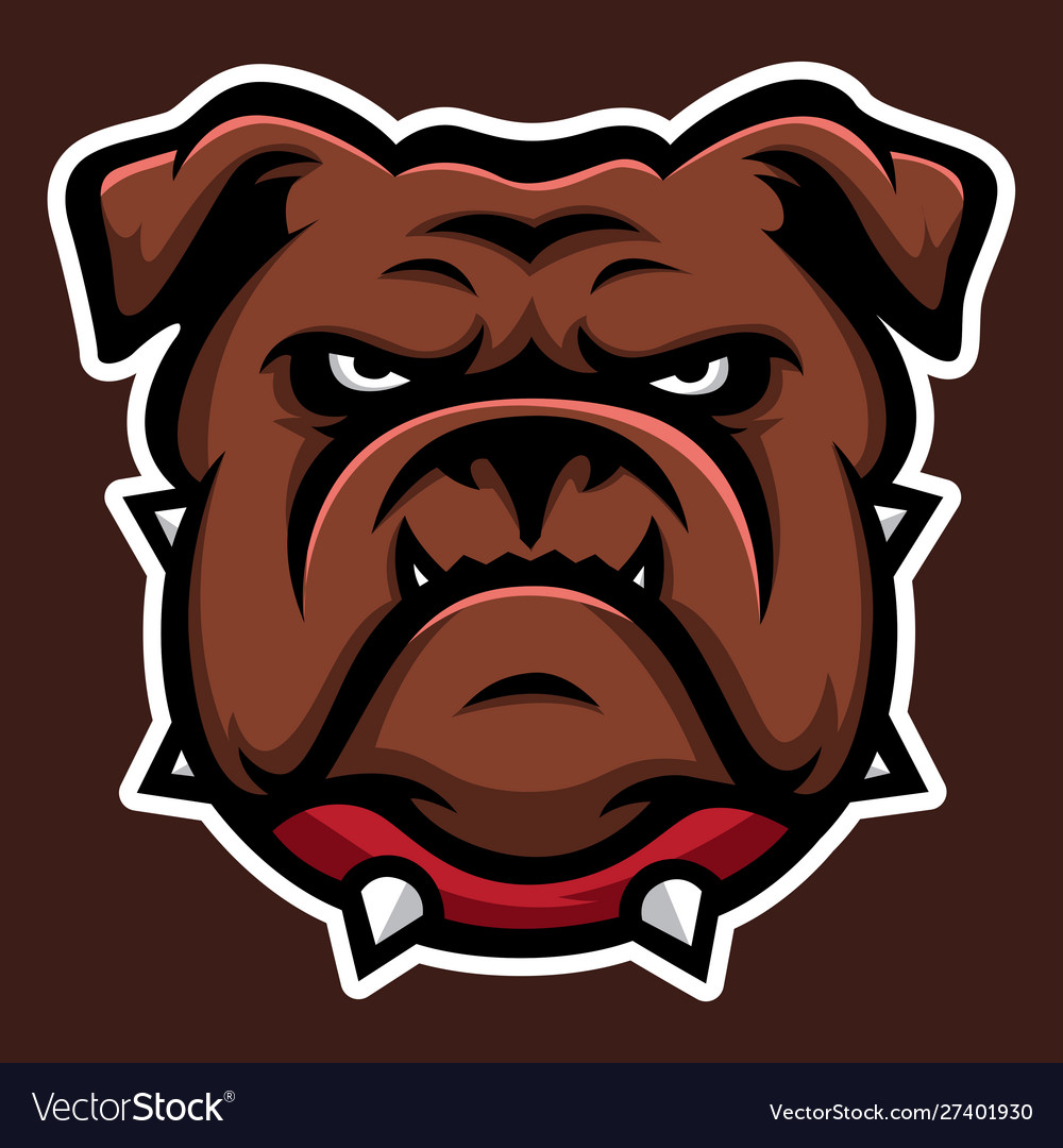 Brown bulldog annimal head logo icon Royalty Free Vector