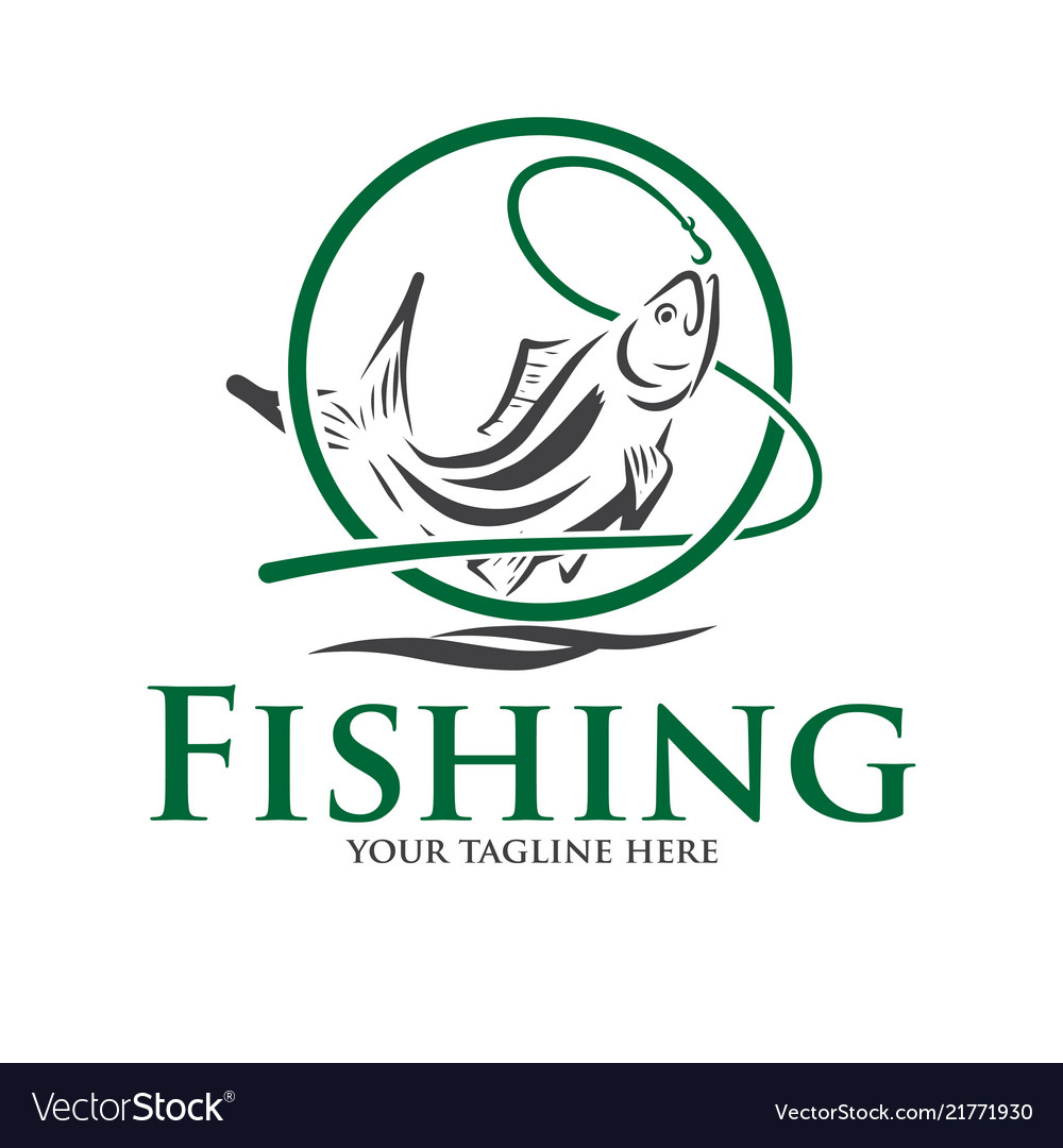 Fishing logo designs Royalty Free Vector Image