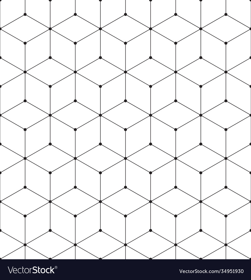 Geometric abstract seamless pattern cube lines Vector Image