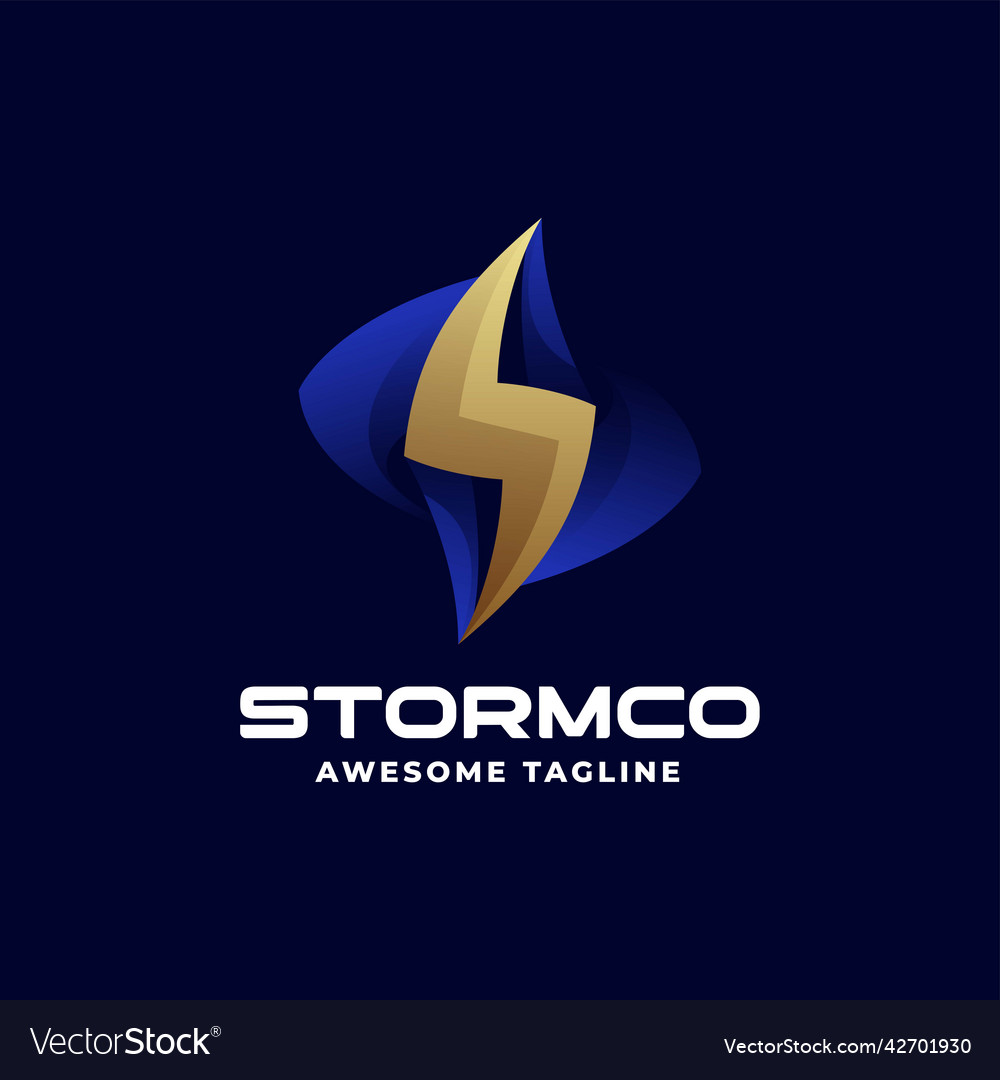 Logo storm gradient colorful style Royalty Free Vector Image