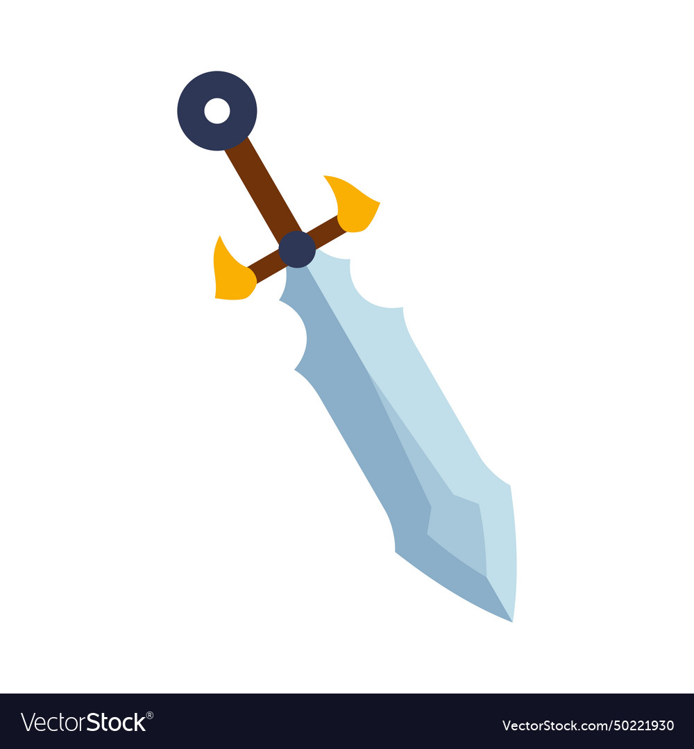 Magical cartoon steel sword knight weapon Vector Image