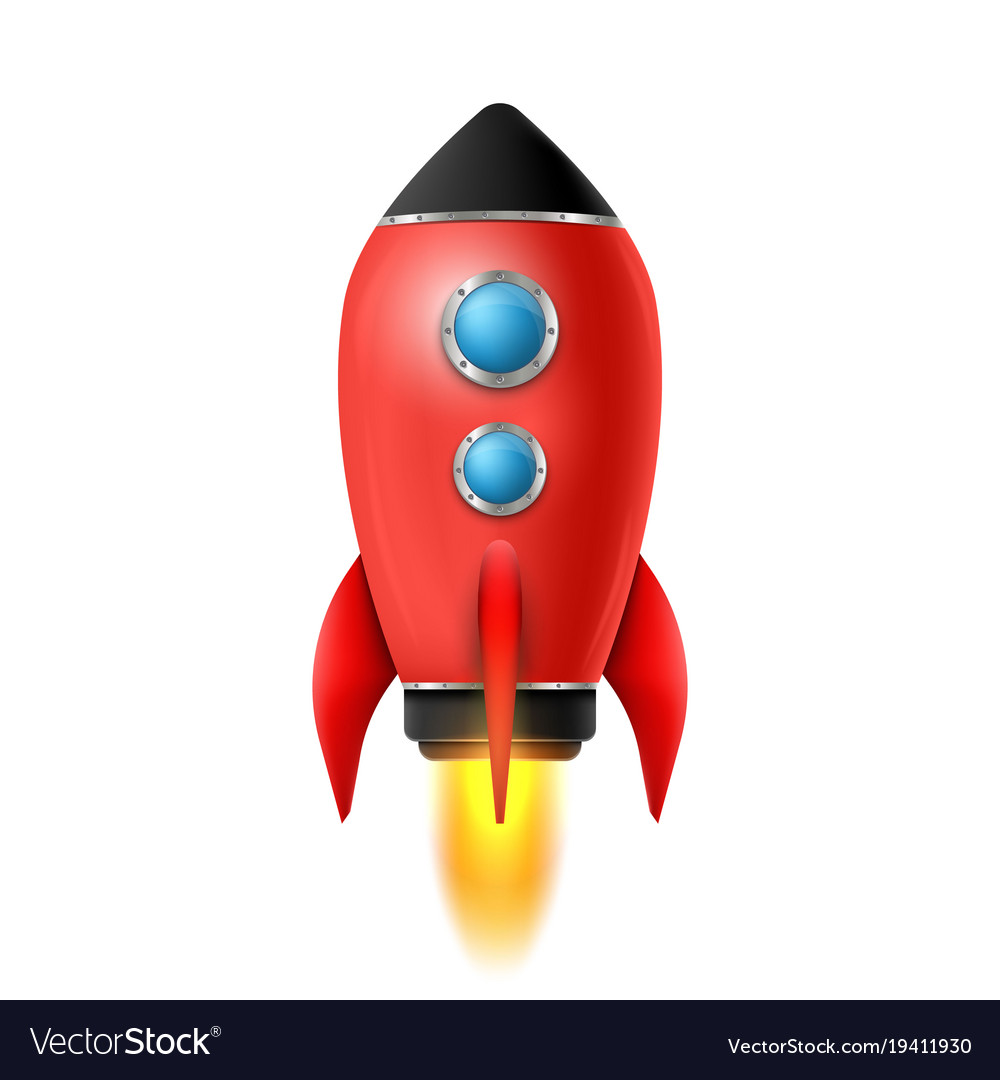 Realistic 3d rocket space Royalty Free Vector Image