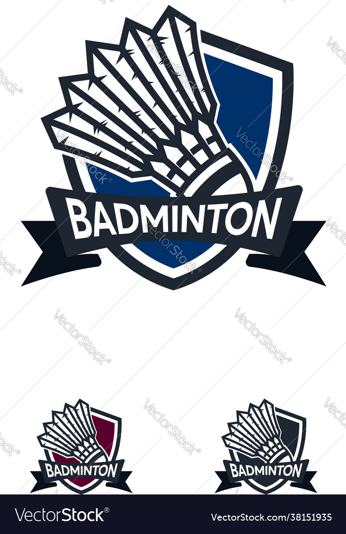 Badminton sport logo designs badge template Vector Image