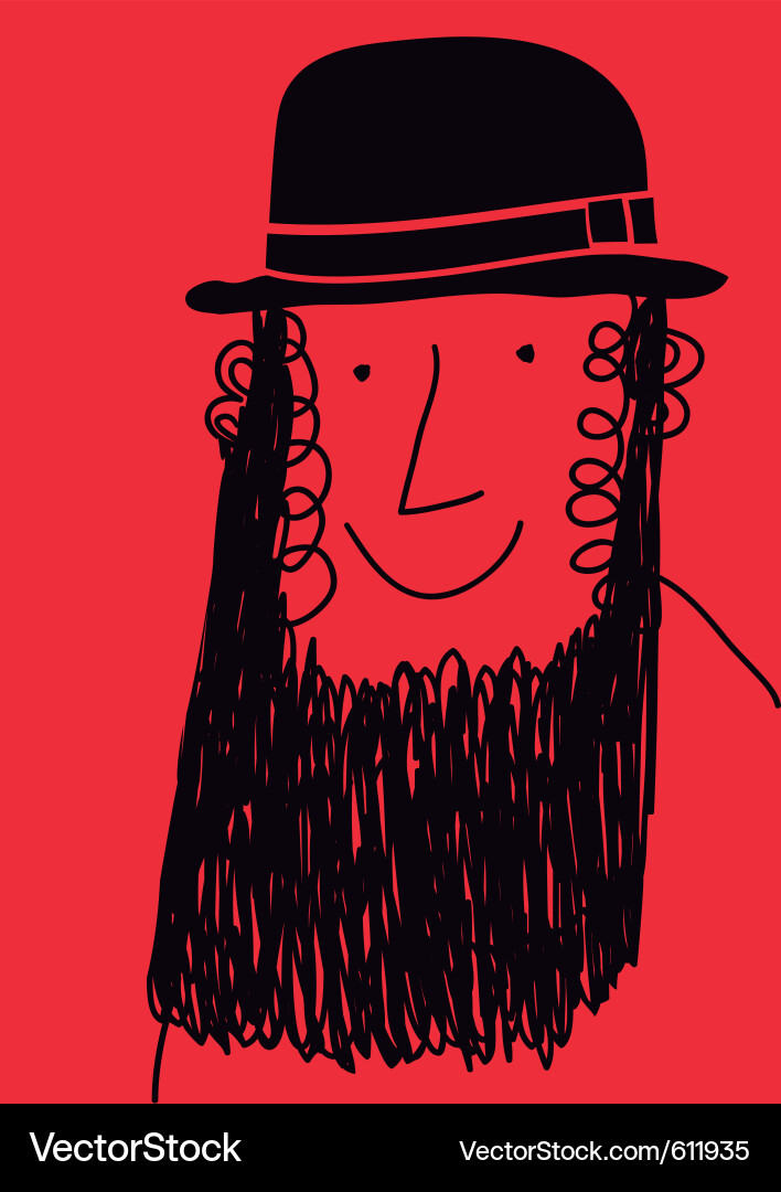 Beard man with hat Royalty Free Vector Image - VectorStock