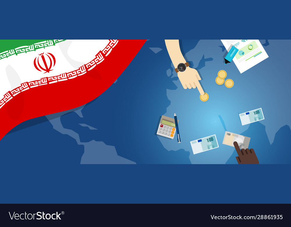 Iran economy and financial sector wealth market Vector Image