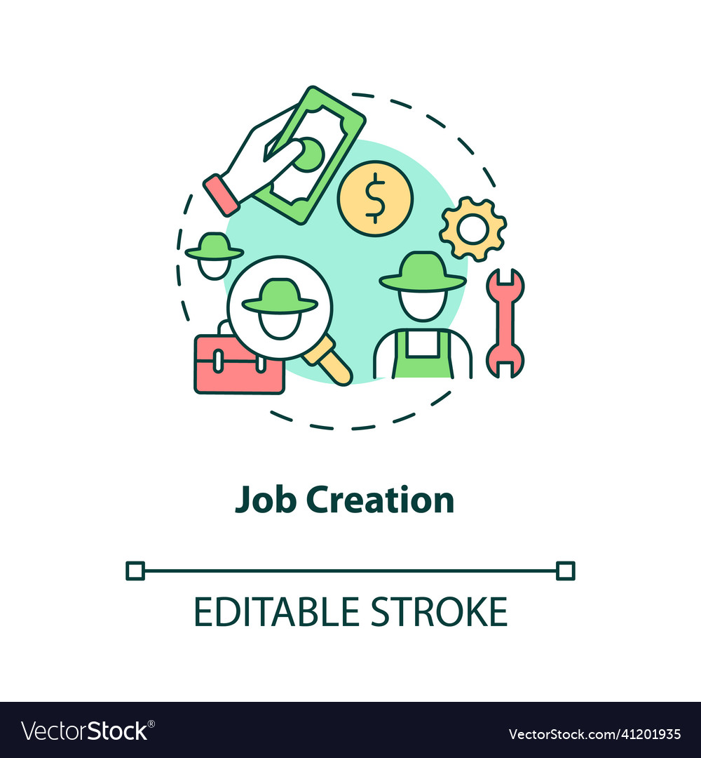 Job creation concept icon Royalty Free Vector Image