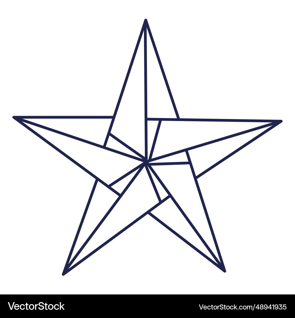 Origami star stroke Royalty Free Vector Image - VectorStock