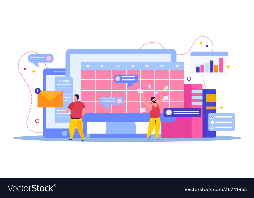Planning and scheduling composition Royalty Free Vector