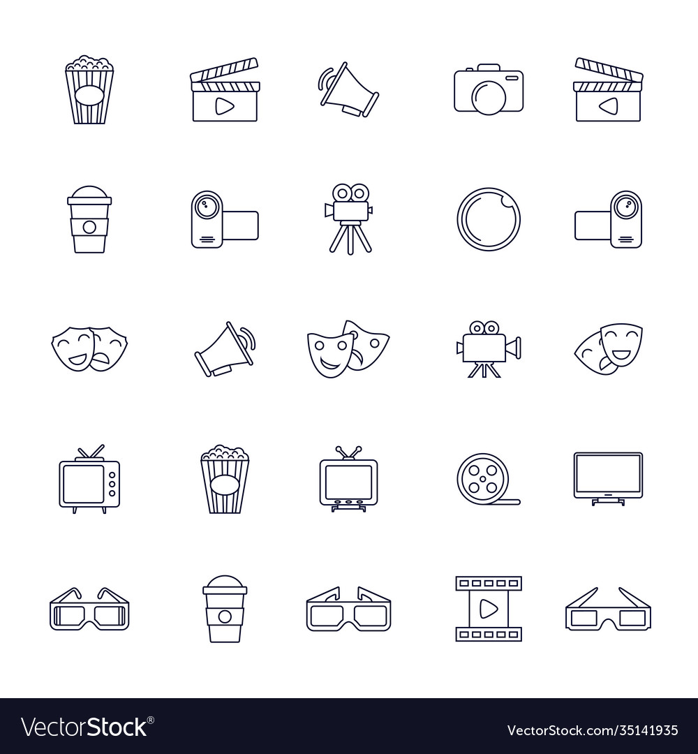 Set movie icon logo template creative movie Vector Image