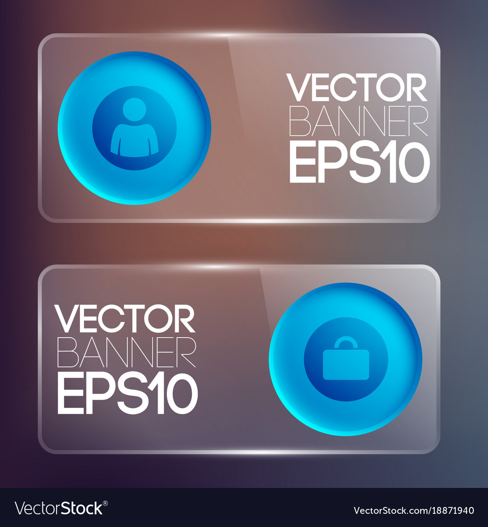 Abstract Business Glass Horizontal Banners Vector Image