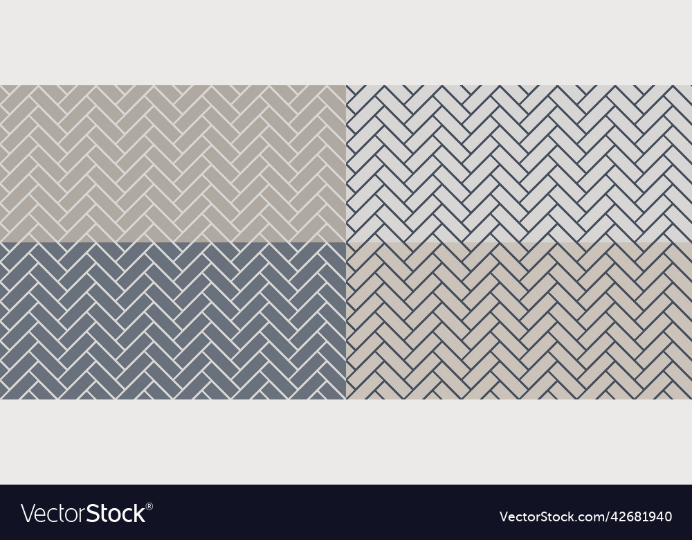 Herringbone Tile Patterns Diagonal Grey Ceramic Vector Image