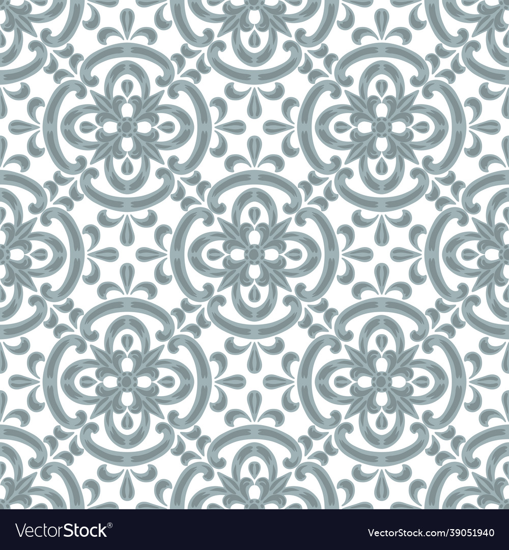 Portuguese azulejo ceramic tile seamless pattern Vector Image