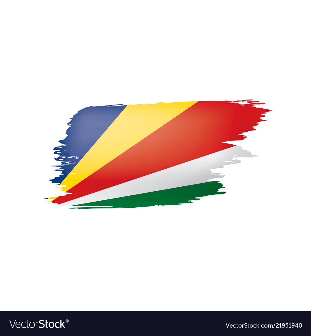 Seychelles flag on a white Royalty Free Vector Image