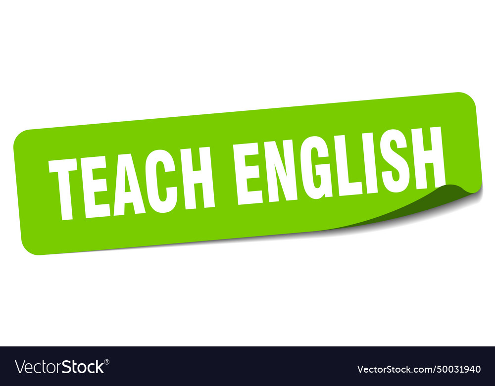 Teach english sticker teach english label Vector Image