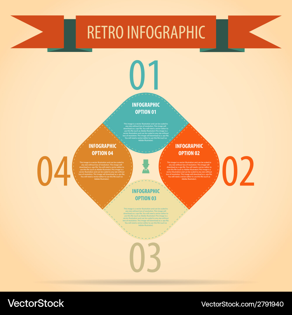 Vintage Retro Infographics Options Banner Vector Image