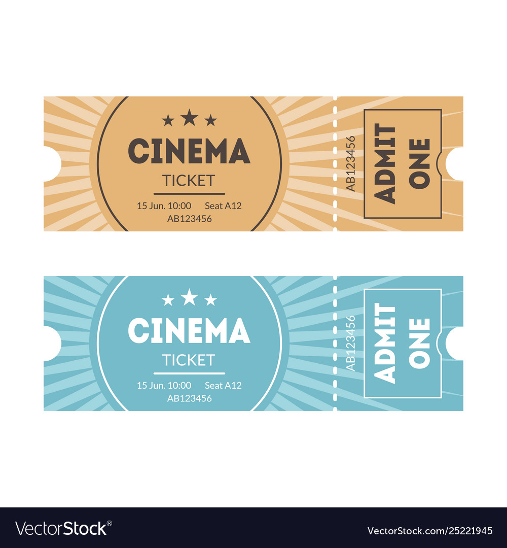 Cartoon color mockup template tickets set Vector Image