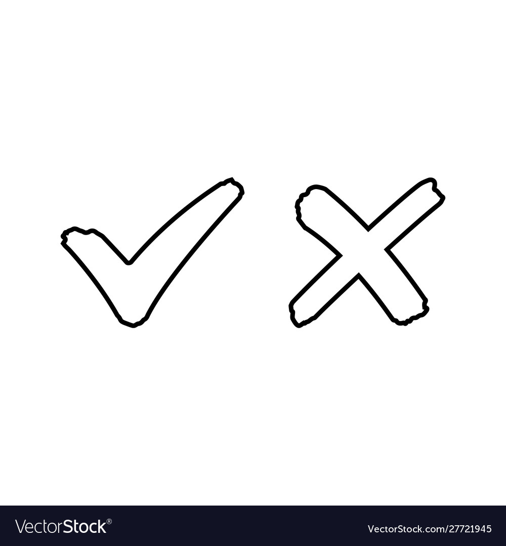 Check Mark Icon And Cross Sign Stock Illustration - Download Image Now -  Letter X, Check Mark, Cross Shape - iStock