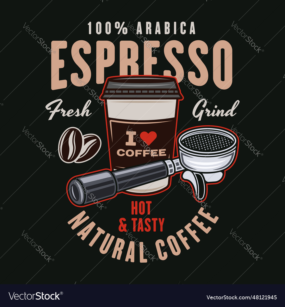 Espresso coffee emblem logo badge Royalty Free Vector Image