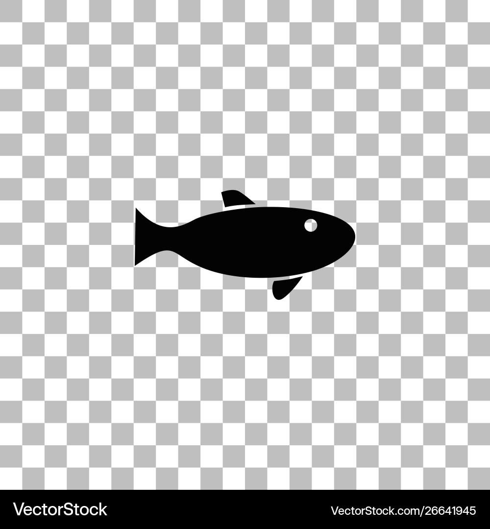 Fish icon flat Royalty Free Vector Image - VectorStock