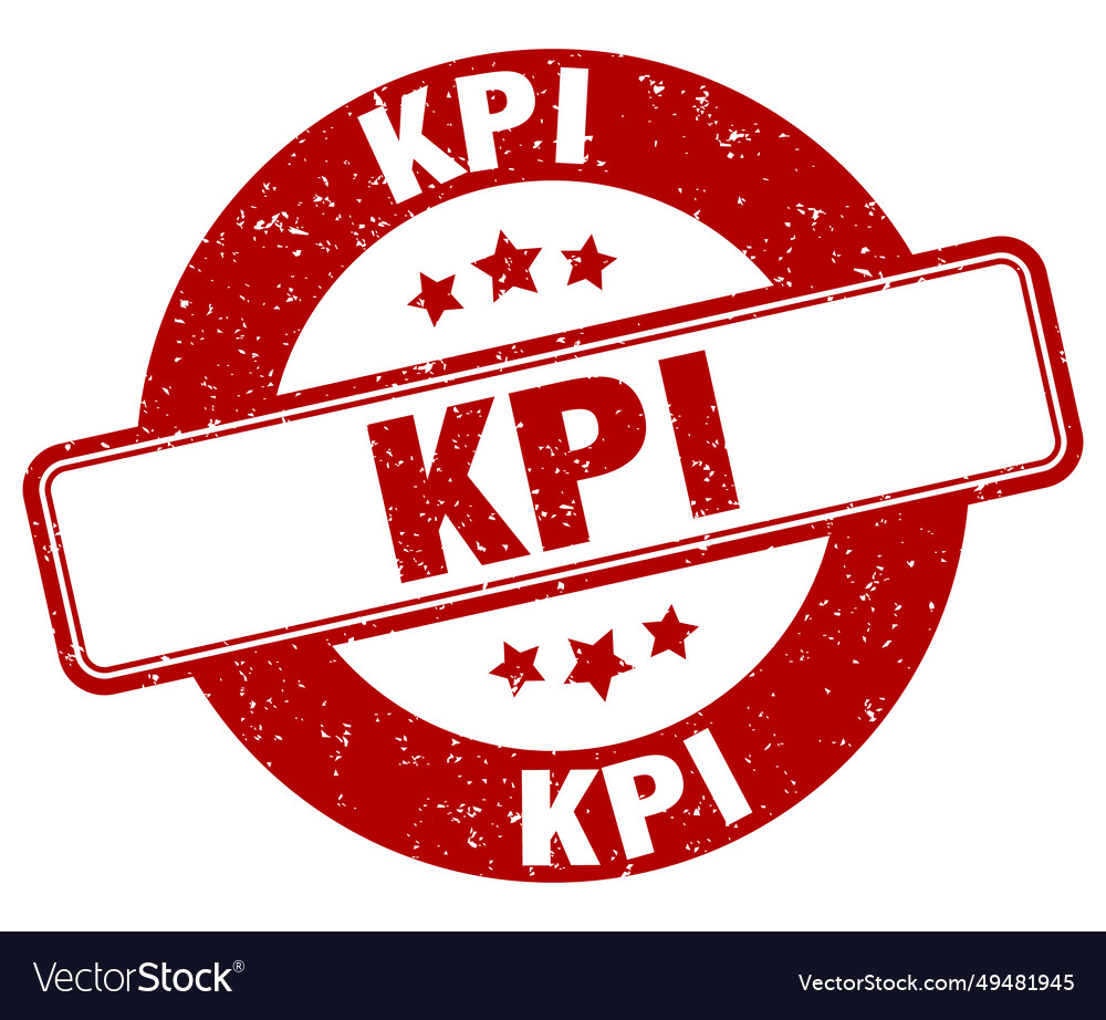 Kpi stamp label round grunge sign Royalty Free Vector Image