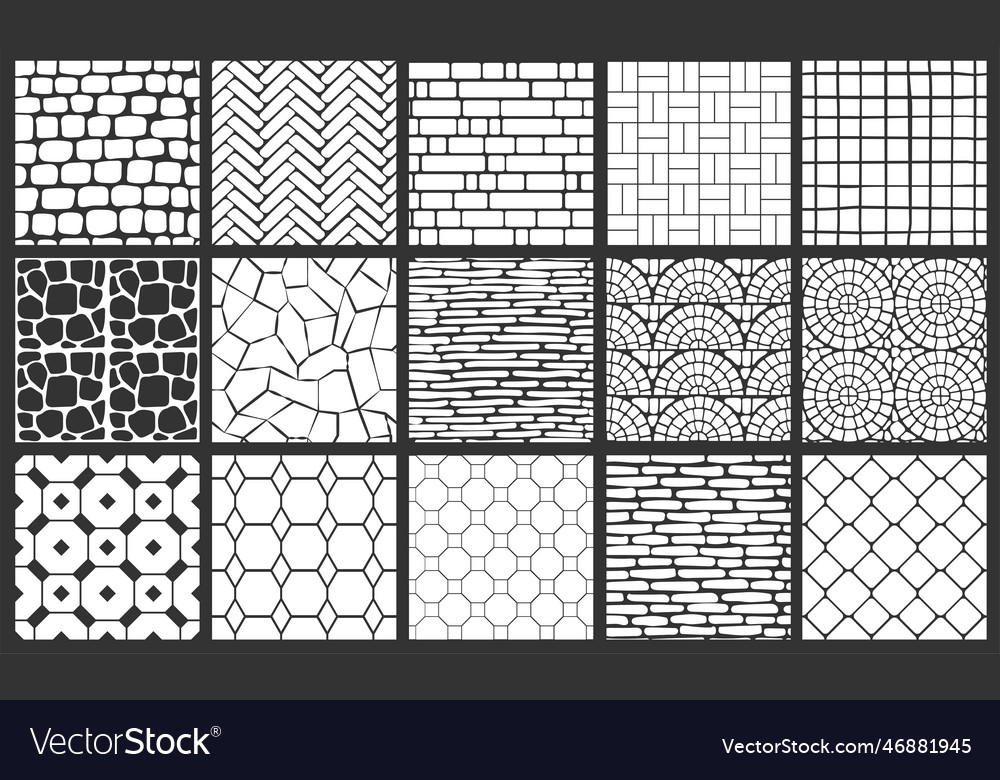 Pavement pattern black ink seamless Royalty Free Vector