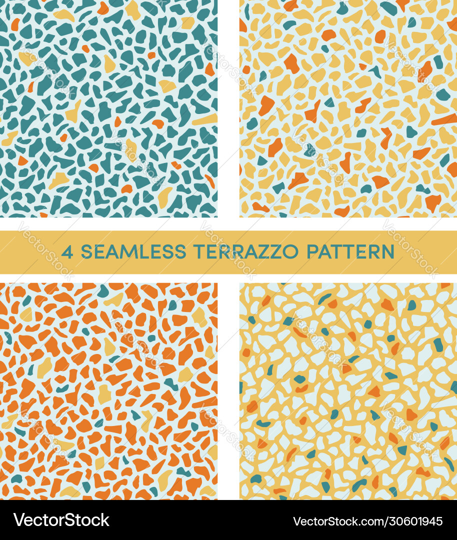 Set seamless terrazzo patterns Royalty Free Vector Image