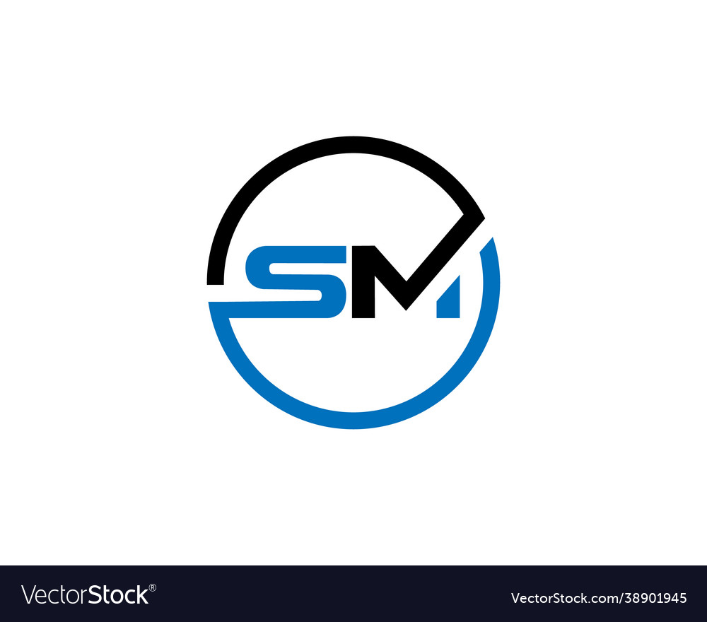 Sm letter logo Royalty Free Vector Image - VectorStock