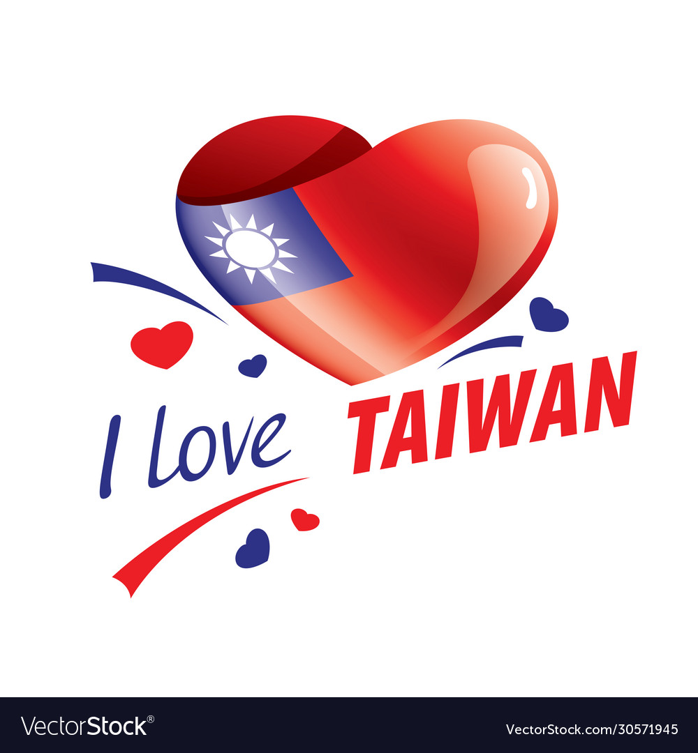 Taiwan flag on a white