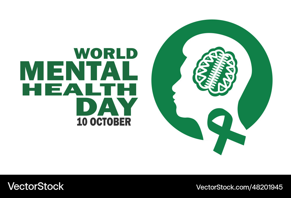 World mental health day concept Royalty Free Vector Image