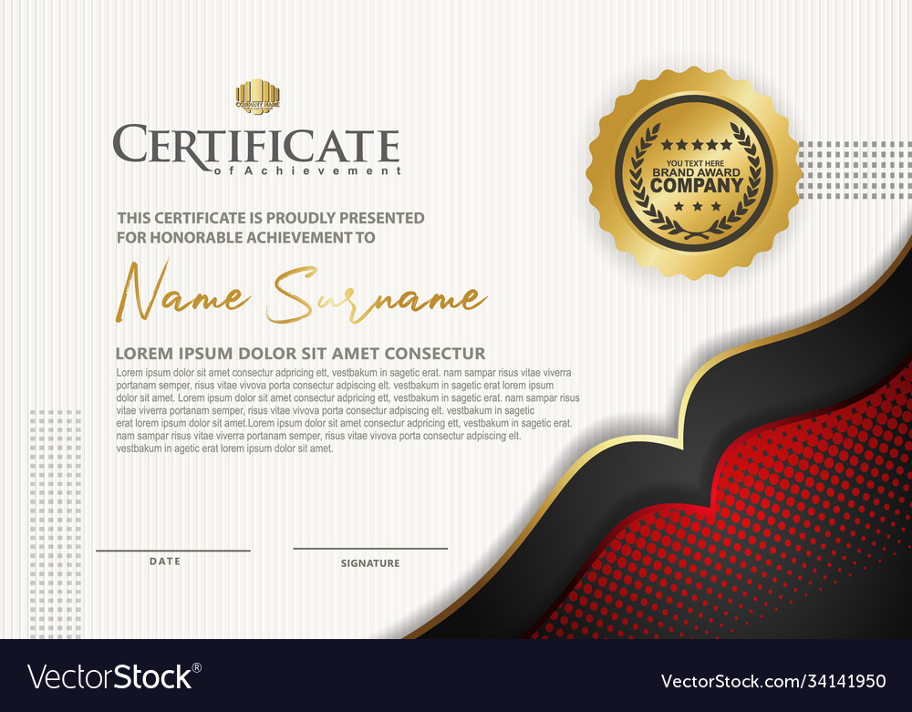 Certificate template with luxury and texture Vector Image