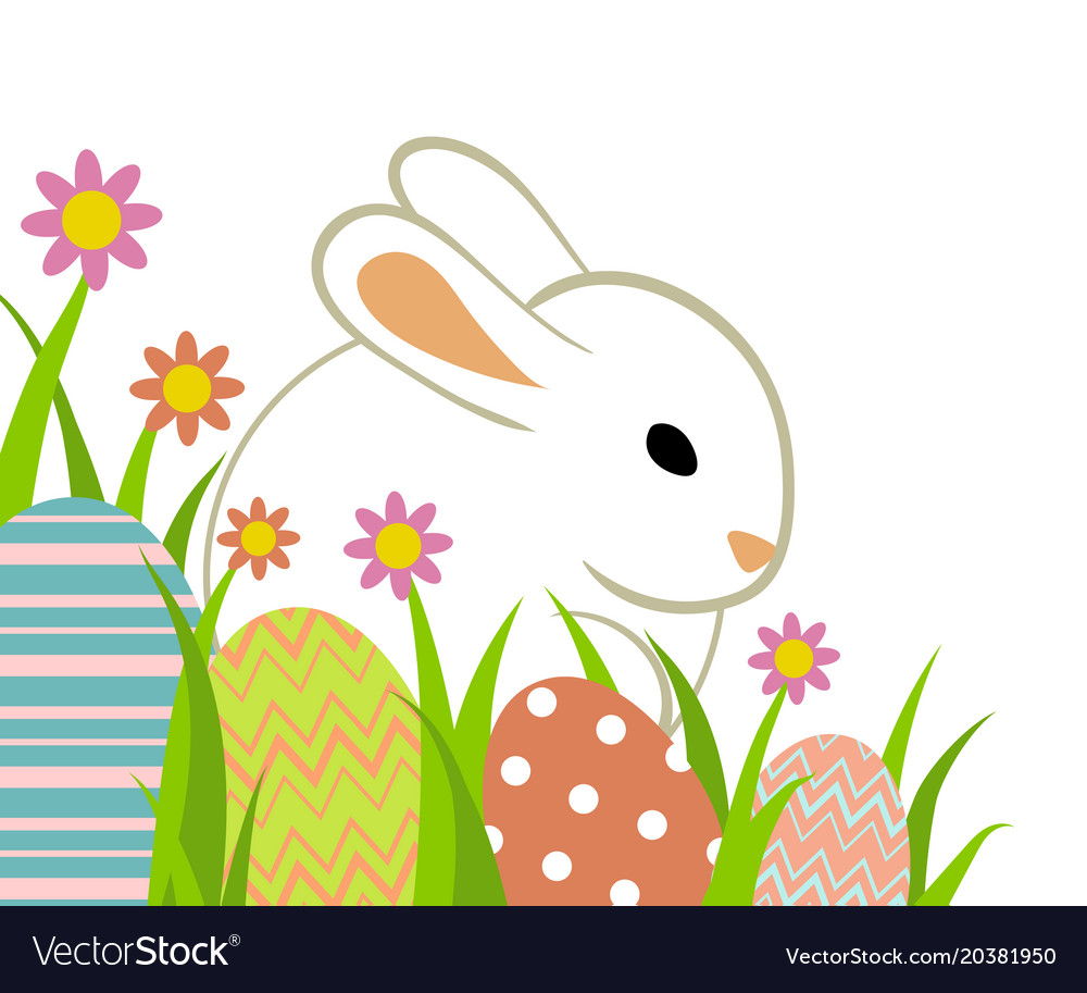 Easter eggs and bunny Royalty Free Vector Image