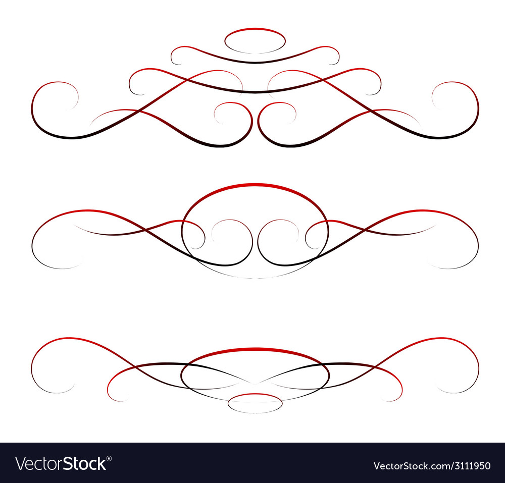 Elements of design calligraphy set Royalty Free Vector Image