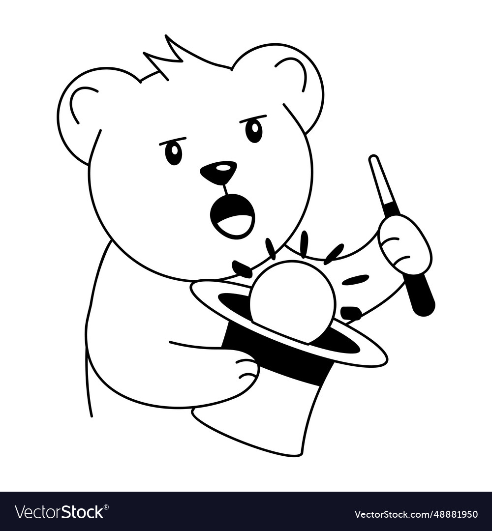 Magician bear Royalty Free Vector Image - VectorStock