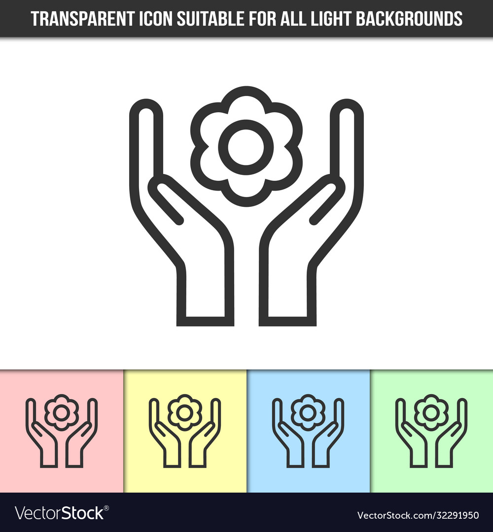 Simple Outline Transparent Caring Hands Royalty Free Vector