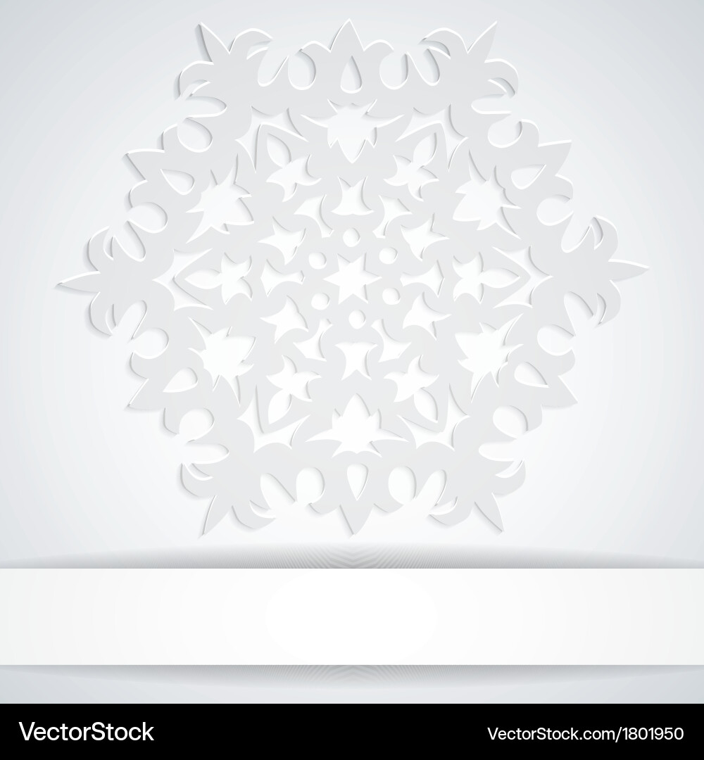 Snowflake With White Banner Background For Winter Vector Image