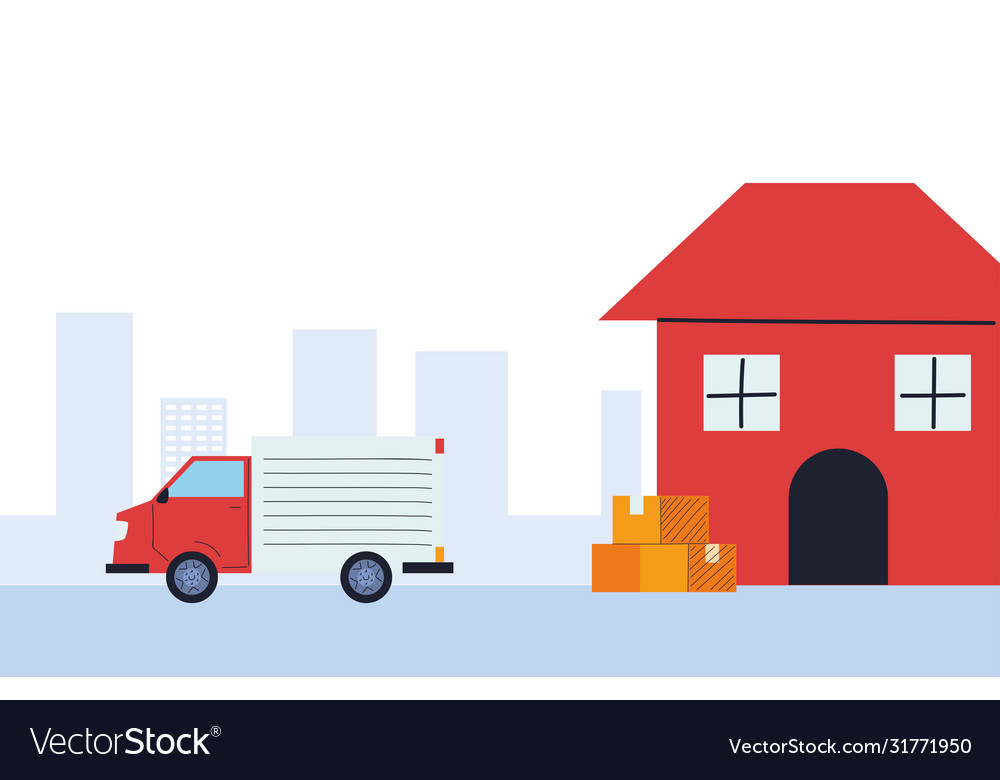 Storage houses for courier delivery Royalty Free Vector