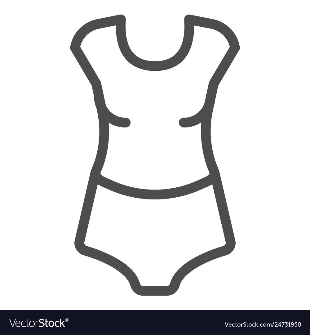 Woman Underware Line Icon Lady Underclothes Vector Image