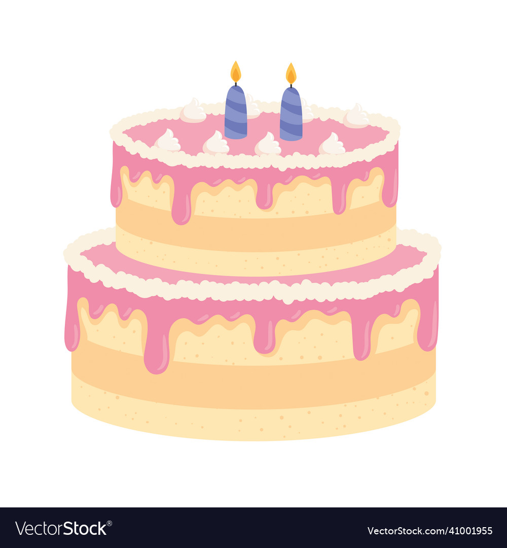 Birthday cake delicious Royalty Free Vector Image