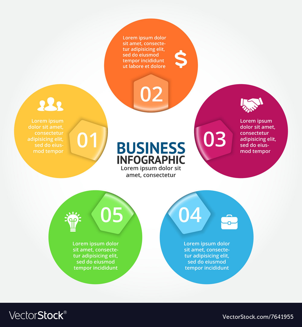 Circle infographic template for cycle Royalty Free Vector