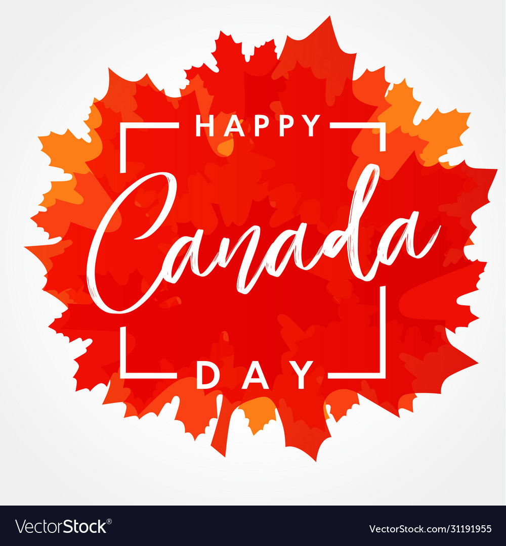 Happy Canada Day Maple Leaf Banner Royalty Free Vector Image 6852