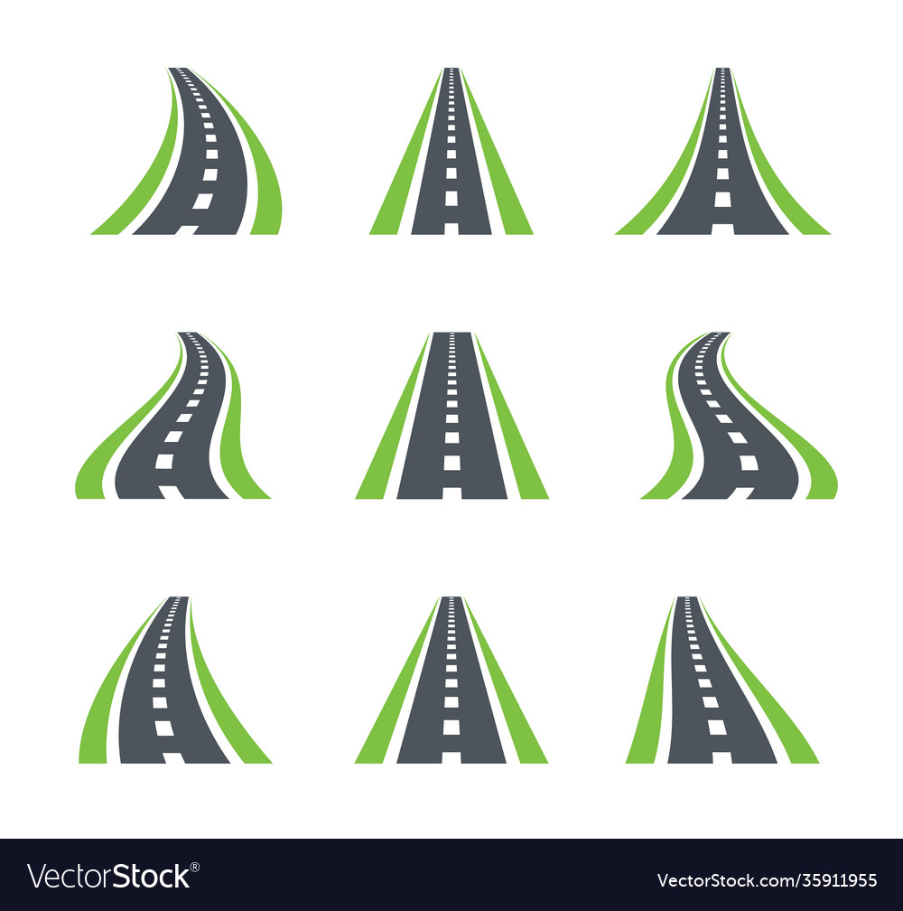 Highway symbols curved road roadway direction