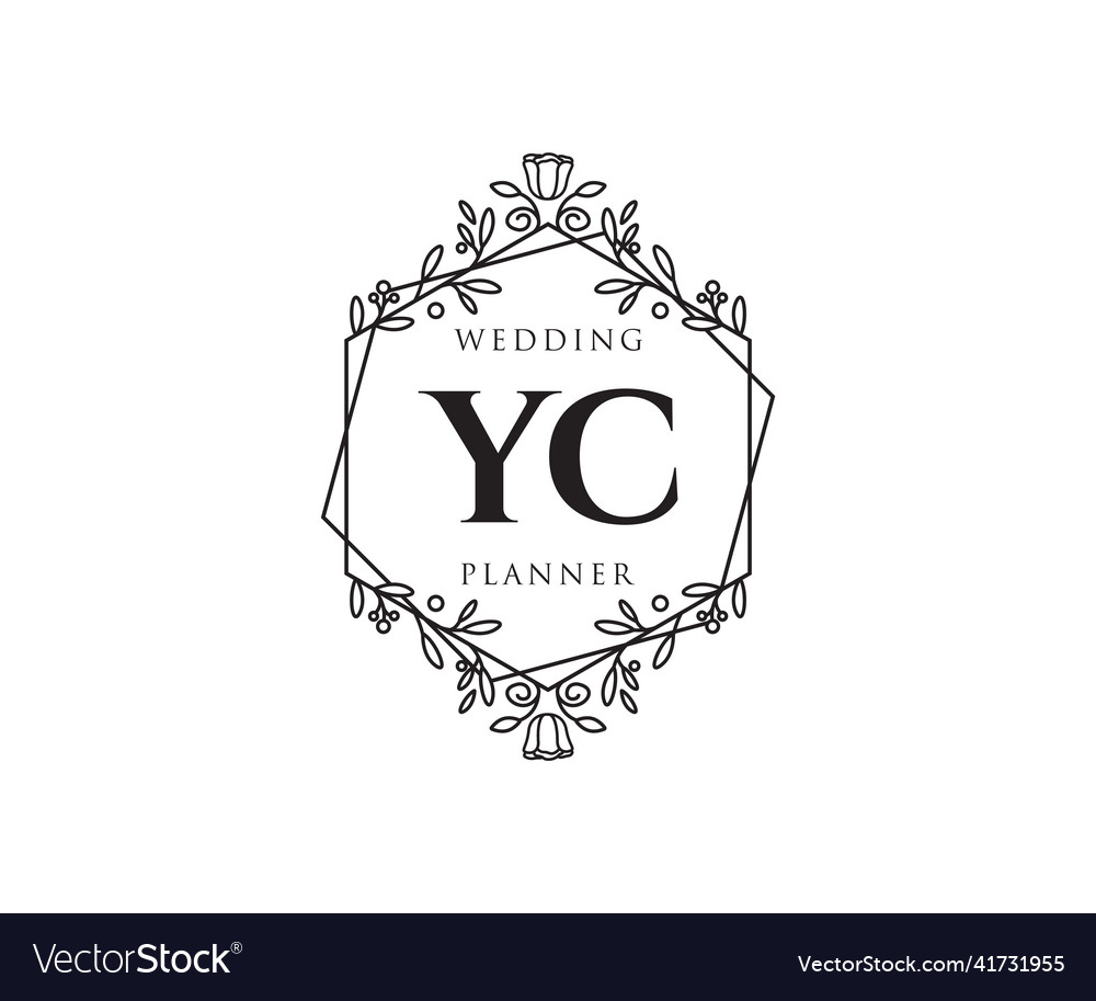 Yc initials letter wedding monogram logos Vector Image