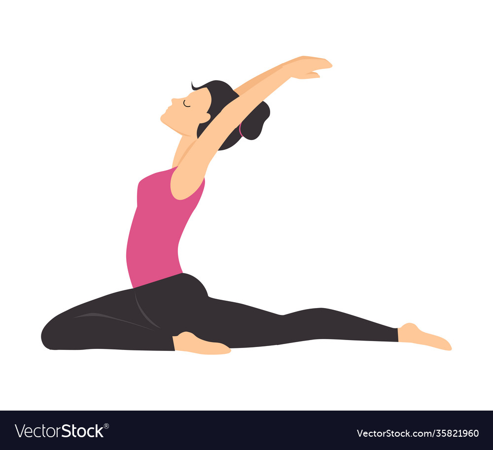 Girl doing yoga stretching exercise slim sporty Vector Image