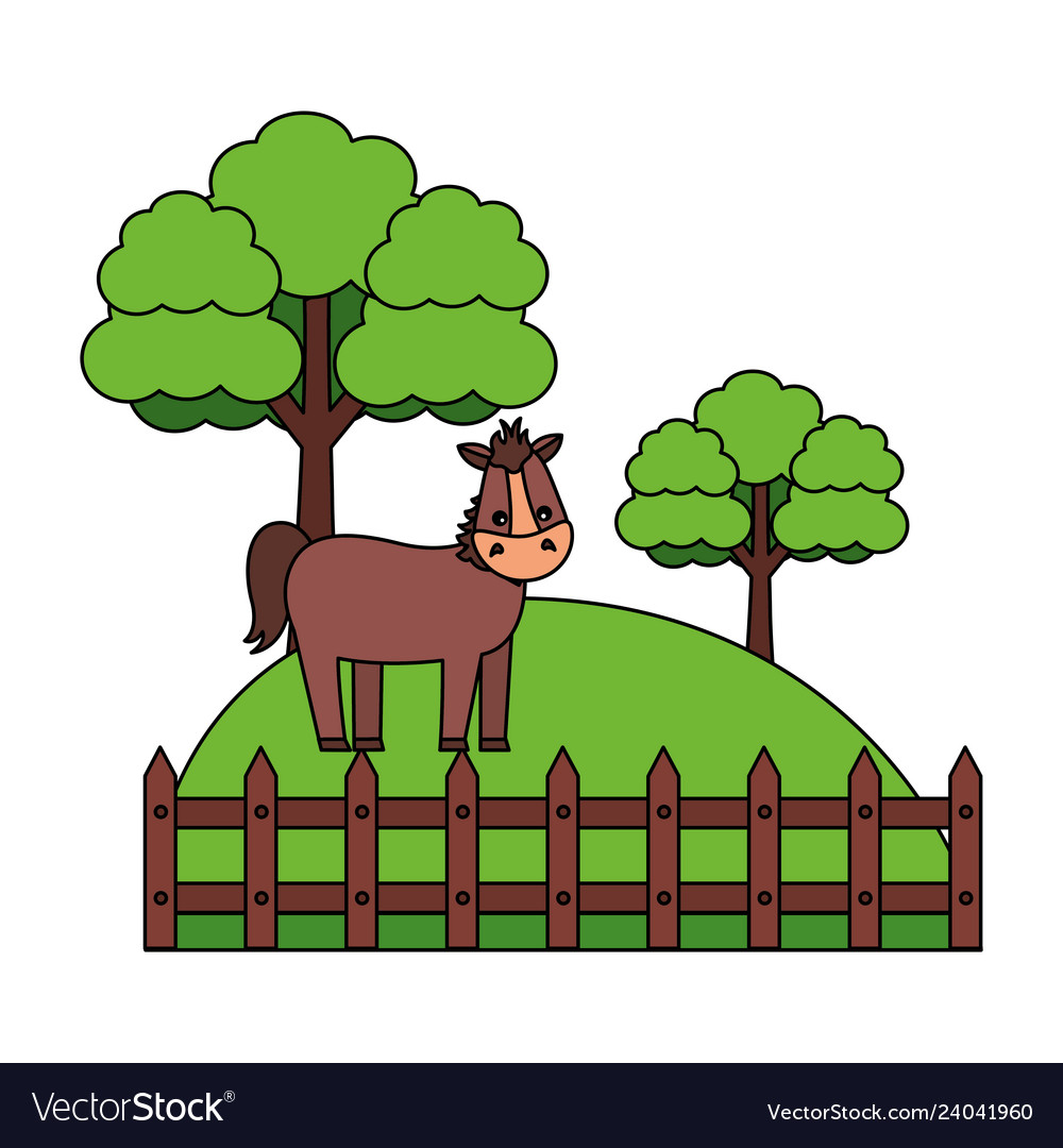 Horse fence farm Royalty Free Vector Image - VectorStock