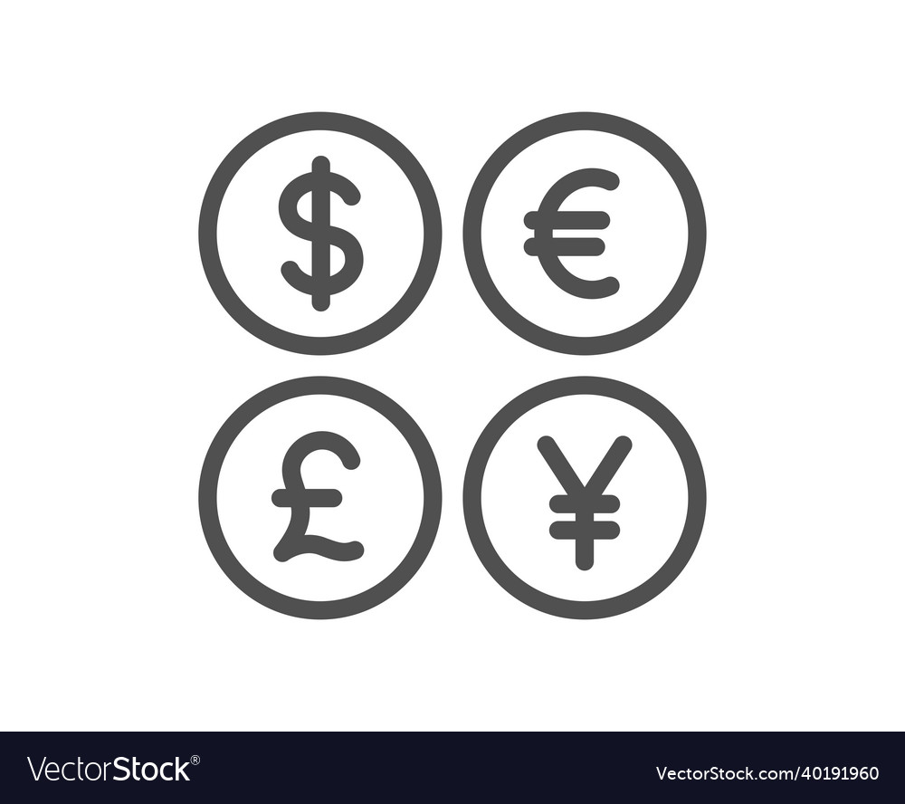 Money currency line icon cash exchange sign Vector Image