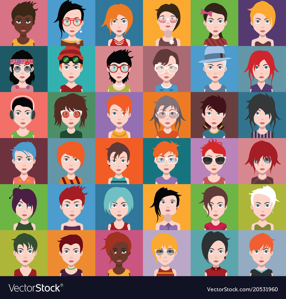 Set of different avatars Royalty Free Vector Image